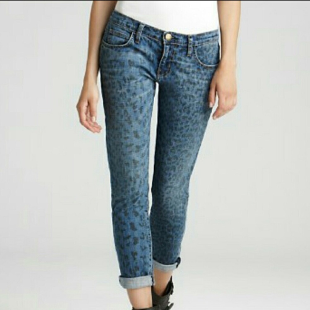 Current/Elliot Skinny Stiletto Ankle Leopard Jeans